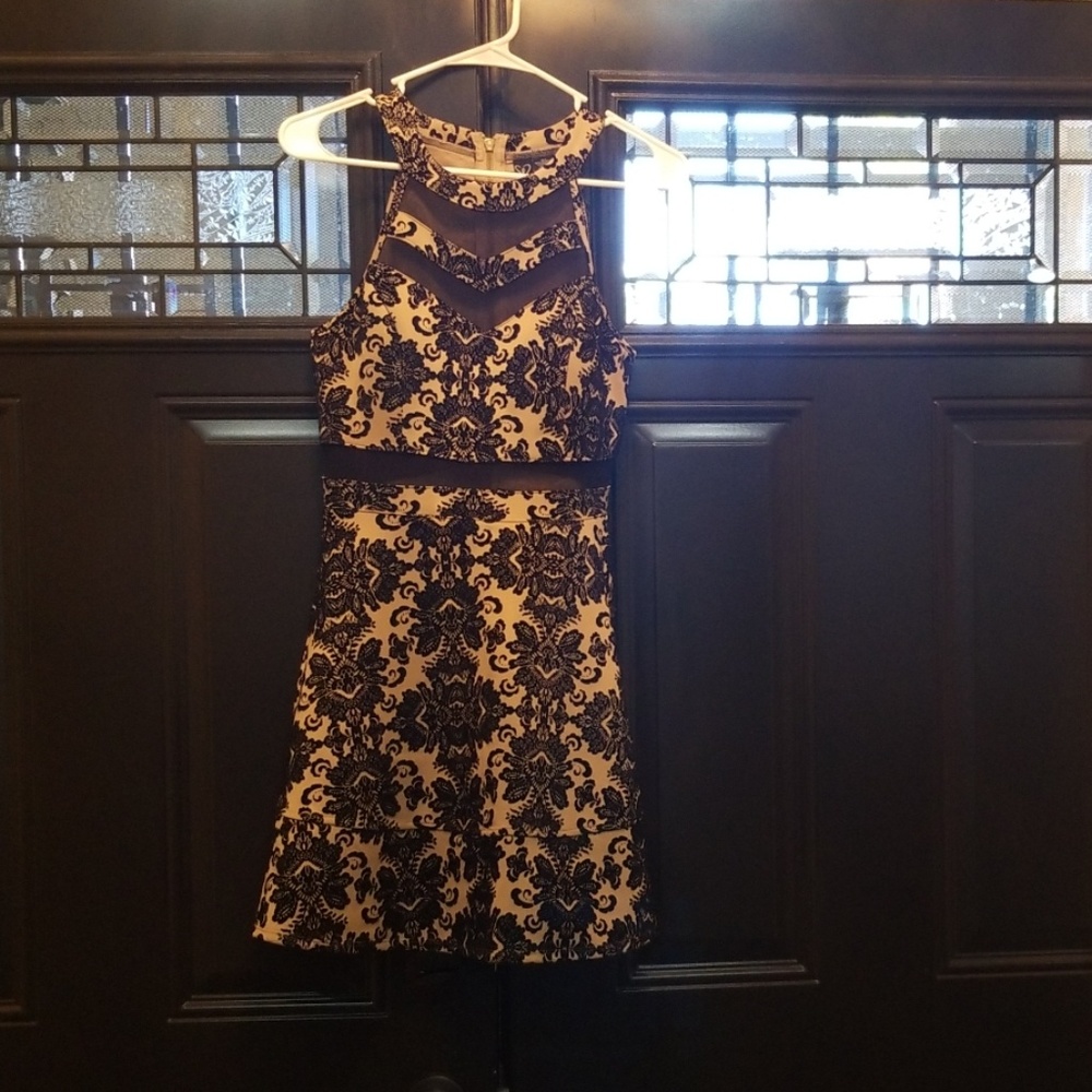 Black Designs with Khaki Colored Base Dress
